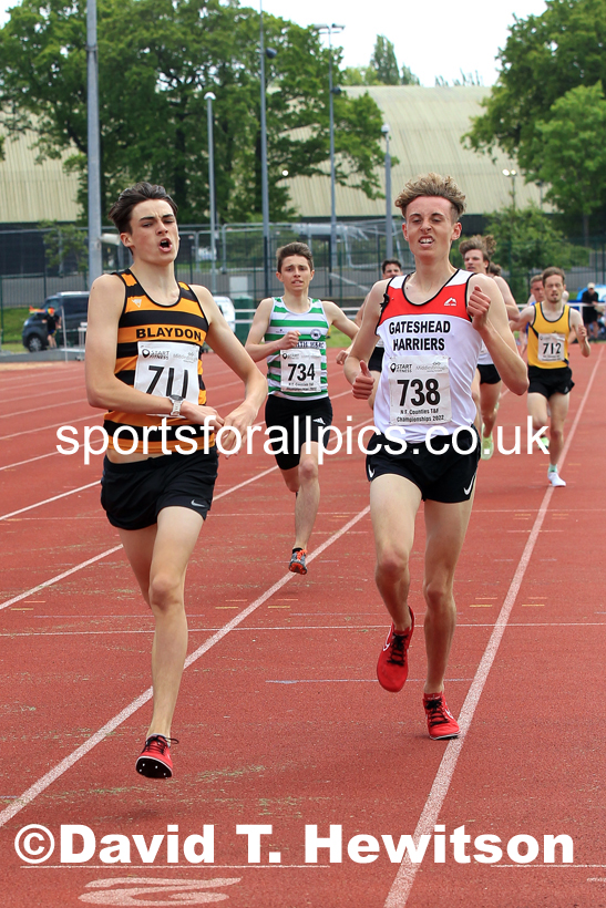 Men and Boys 1500 metres, 2022 North Eastern Track and Field Champs., Middlesbrough. David T. Hewitson/Sports for All Pics